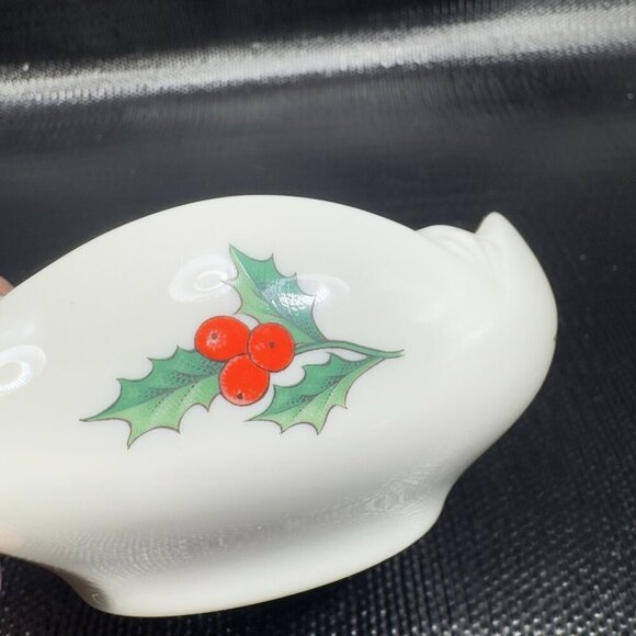 Pickard China Christmas Holly Berry Made In USA Fine Porcelain Dish Bowl Gold - Picture 2 of 10
